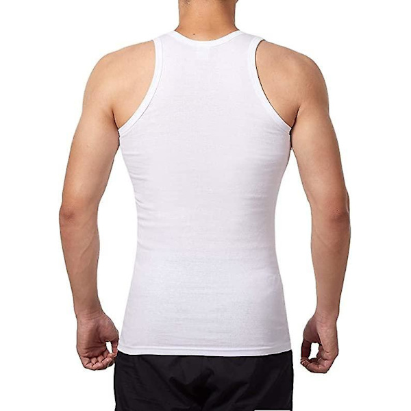 5-pack herr tank tops 100 % bomull tank top underkläder (vit*5)-XL