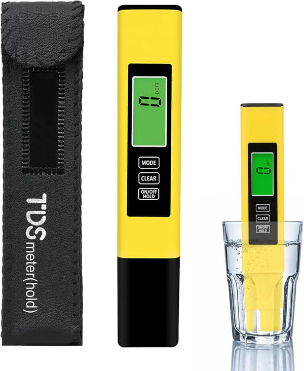 Mätare, 3 i 1 Digital Dricksvatten Testare EC TDS Temperatur med LCD-skärm Elektronisk Vattenhårdhetstest 0-9999ppm Vattenkvalitetsmonitor Orange