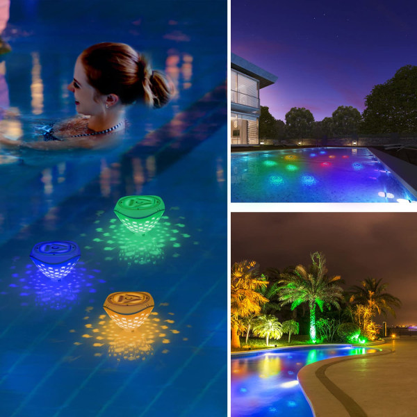 Badekar Disco Light Vanntett Led Bath Lights RGB Floating Underwater Disco Light for badetid, dammer, bassengfest (ikke oppladbart)