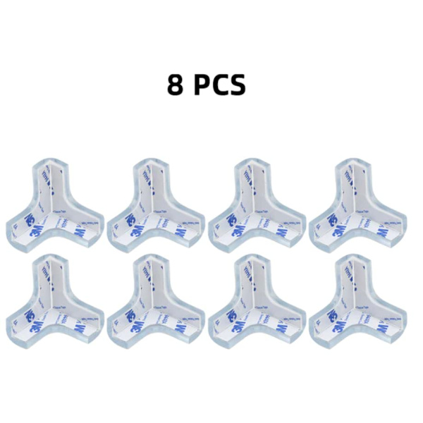T-muotoinen lapsen turvallinen pehmeä kulmasuojus läpinäkyvä pöydän kulmasuoja silikonisuojus (8 kpl) 8pcs