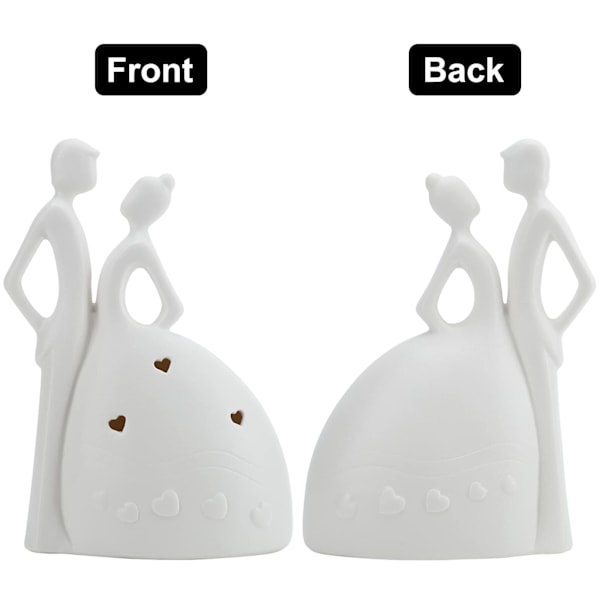Romantisk par figurer gylden evig hjerte figur (A) white