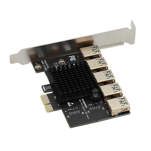 PCI-E Riser Board 1 til 5 GPU Extender Riser Kort USB 3.0 GPU Adapter 16x Slots