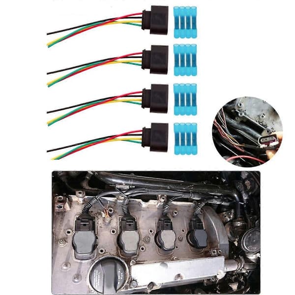 4 sæt tændspole stik ledningsnet stik til A3 A4 A5 A6 Tt 1j0973724 2011340 1j0998724