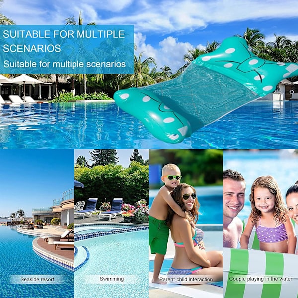 2-pack pool uppblåsbara, 4-i-1 simbassäng hängmatta vatten hängmatta Bow tie