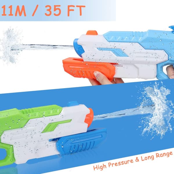 Vattenpistoler för barn, 2 st 650 ml Super Water Gun, 11 m lång räckvidd