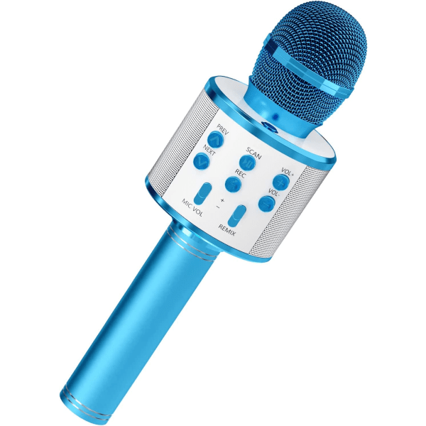 Karaoke-mikrofon med högtalare - Blå