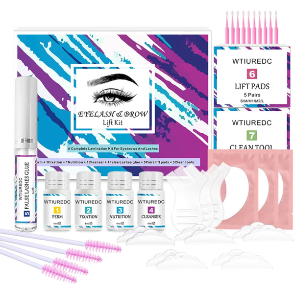 Lash Lift Kit - Eyelash Perm Kit - Eyelash Curling Lash Extension Set - Semi-permanent Curling Lifting Perming Wave - Lämplig för hem och gör-det-själv hemma