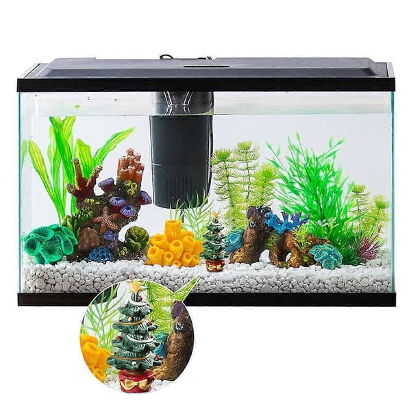Akvarium Julgran Presentförpackning Harts Ornament Landskapsdekoration
