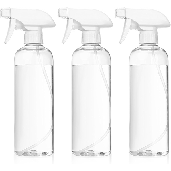 Sprayflaskor, 500 ml tomma sprayflaskor, plastpumpflaskor för trädgårdsväxter, hårvattenspruta (transparent vit)