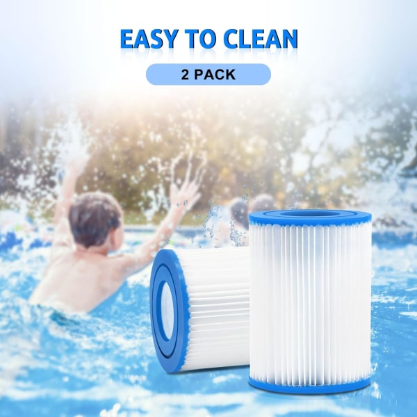 2 Filter Pool Filterpatron til Best-way Type II, Pool Filter Type 2 til Swimmingpool, Lazy Spa Filter Udskiftning til Best-way Pool Pumpe 2pcs