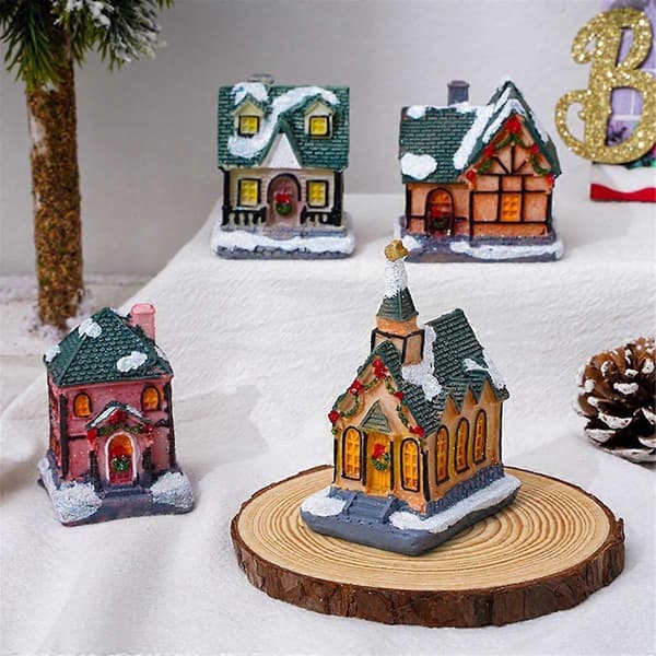 Vinter Jul Ornament Jul Harts Hus Samlarfigur för Julhelgsfest D