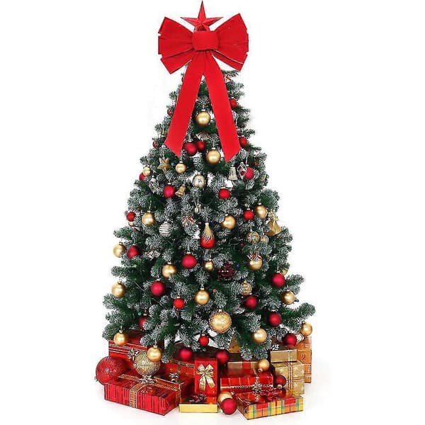 Julepynt, rød flannells julesløjfe D 26cm*40cm