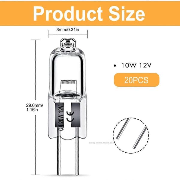 G4 Halogenlampa 10W 12V - Varmvit - 20-pack 10W 10W 20-pack