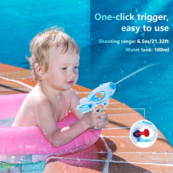 Vattenpistoler för barn, 3-pack Super Water Gun Soaker Small Cool Blaster Utomhus Strand Trädgård Leksak Pool Bad Party Vattenstrid Leksaker