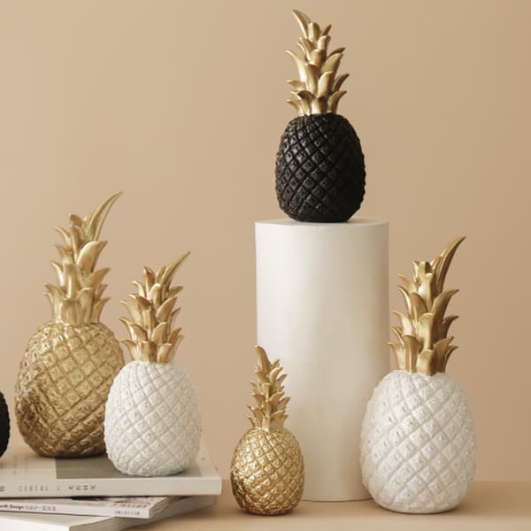 Nordisk stil modern ananas prydnader guld 15x7cm
