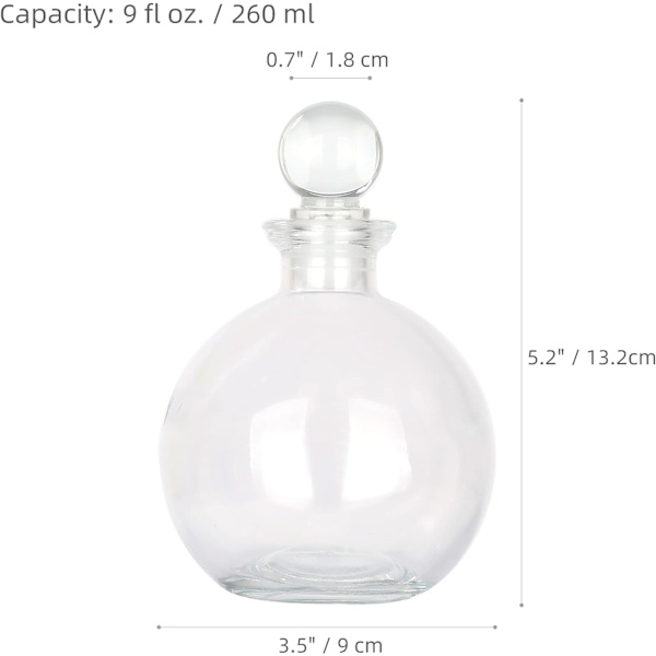 Dekorativ glasflaska (250 ml magiska dryckesflaskor med glaspropp)