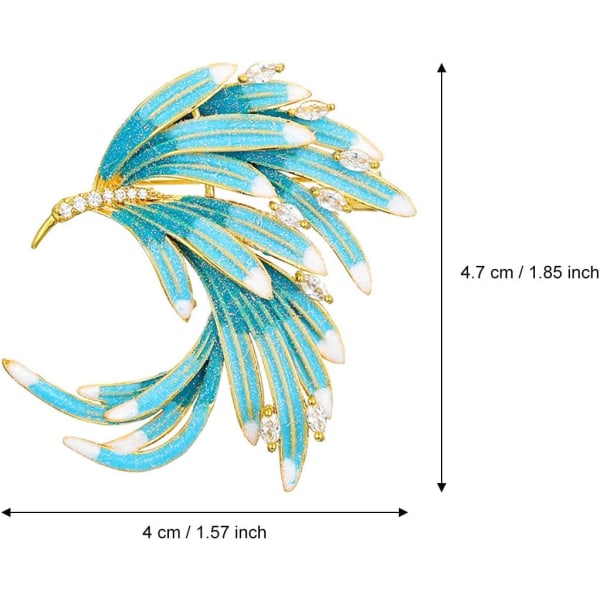 Phoenix Feather Brooch Pins Legering Broscher til Kvinder-Blå