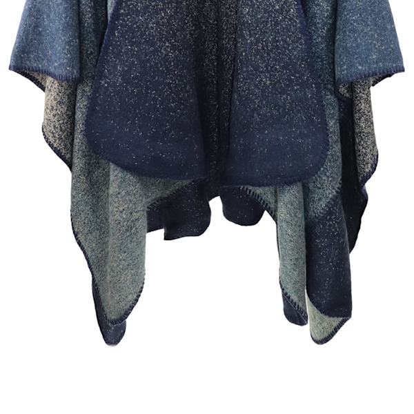 Naisten poncho neulottu ylisuuri peittoviitta huivi Navy blue