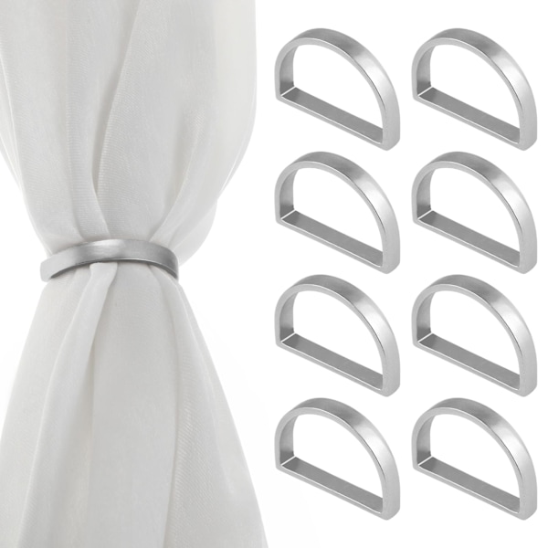 8 Serviettringer, Gull Serviettholder Ring Elegant Serviettringer Metall Serviettringer for Borddekorasjon Thanksgiving Julemiddager (Sølv)