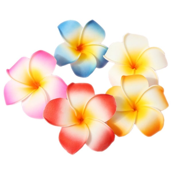 20 st 7 cm Hawaii Hawaiian Plumeria hårklämmor Strandblomma Huvudbonader för bröllopsfest