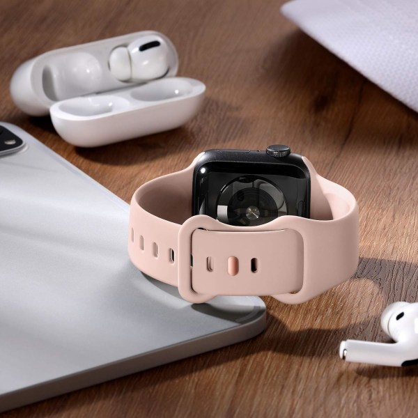 6-pakke flettet solo-sløyfe kompatibel med Apple Watch-stropper 40 mm 38 mm 41 mm for kvinner, menn, justerbar nylon elastisk elastisk sportsrem pink 38/40/41MM