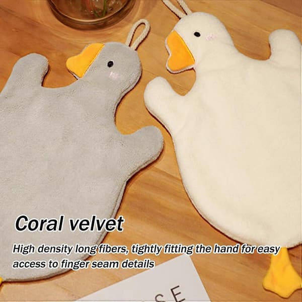 2-pack Hängande Handdukar med Hängögla Absorberande Korallfleece