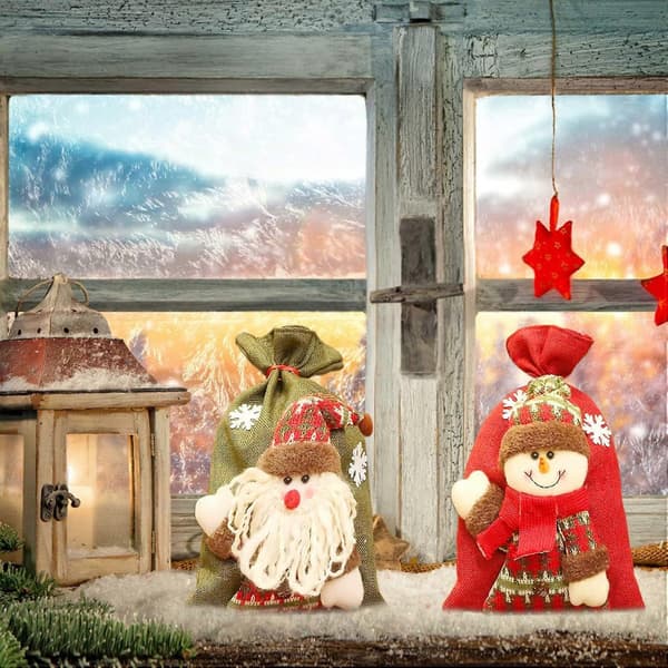 Julklappssäck, presentpåse för jul, julpåsar med dragsko, tomtesäck för fyllning, julpåsar för julklappsinslagning