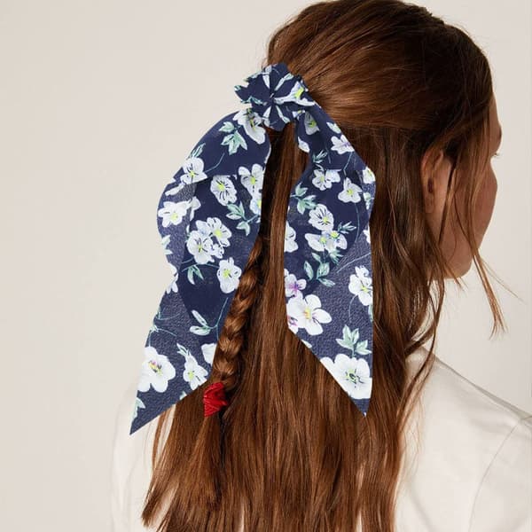 5 stk sateng sløyfe hår scrunchies blomster hårbånd elastisk
