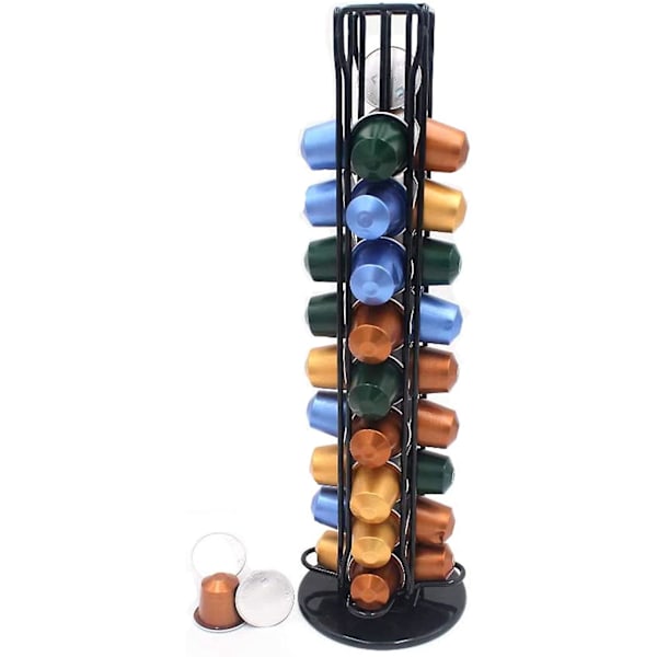 Nespresso-hållare Nespresso Kaffe Kapselhållare Nespresso Pod Kapsel Dispenser Hållare 40 Stycken 360 Grader