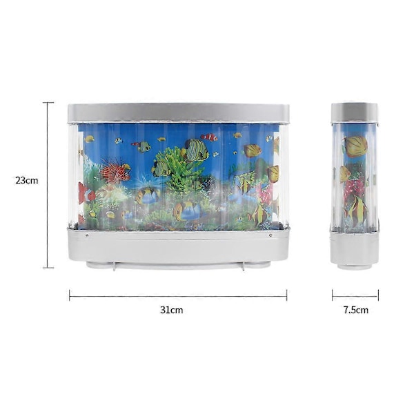 Kunstig Tropisk Fisk Delfin Akvarium Dekorativ Lampe Virtuelt Ocean i Bevægelse Belysning Flyt Led Tank Dekoration