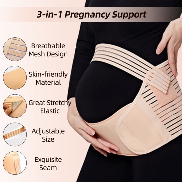 Graviditetsstøttebelte Gravidbelte, korsryggen Graviditetsbelte Graviditetsstøttebelte for gravide magebånd og støtte for fødsel, XL