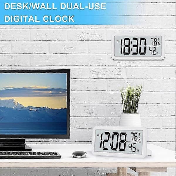 Digital Väckarklocka, Bordsklocka, Batteridriven LCD Elektronisk Klockdekoration för Sovrum Kök.