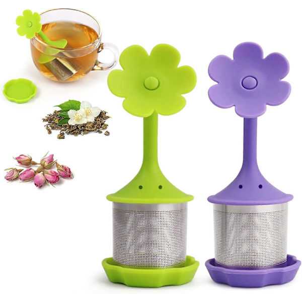 2 st Silikon Te-sil, Infusers, Fina Mesh-filter för teblad