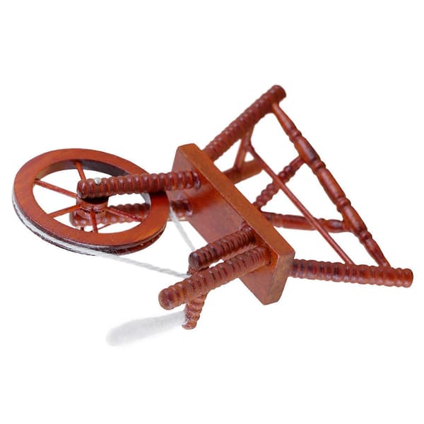 1/12 Dukkehust Mini Møbler Tilbehør Retro Spinnehjul Landskap Dekor