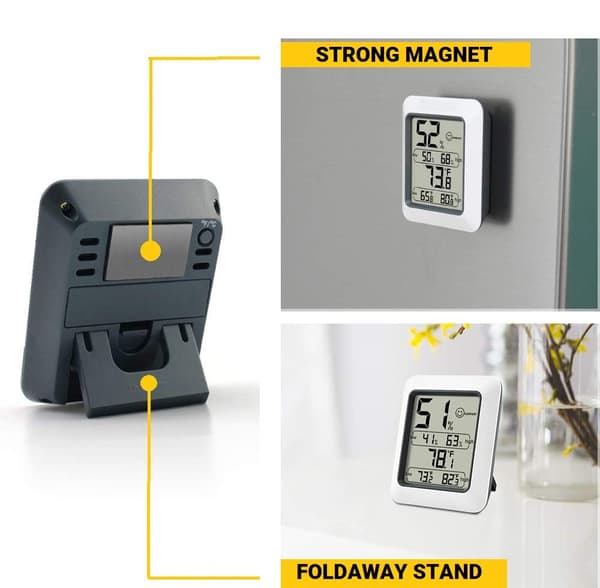 Digitalt termo-hygrometer | Innendørs romtermometer med registrering og klima indikator for rom, | Klimakontrollmonitor