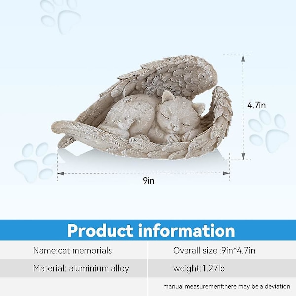Engels Minde-Katteskulptur Til Ære For Vores Tabte Pelsbaby, Kattefigurer Placeret I Udendørs Haven Eller Gravsted