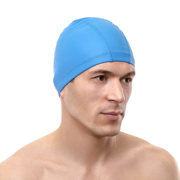 Badehette med beskyttelseslag/badehette for menn kvinner, blå