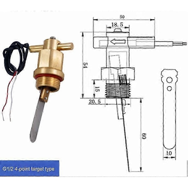 1 stk. DN20 70w 1 tomme flow sensor induktionssignal Mål vand flow switch