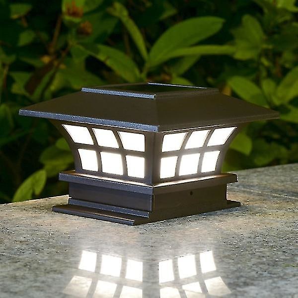 2 stk Pillar Lights Utendørs Solar Dekklampe Utendørs Stolpehettelys Utendørs Solcellelys Solcelle Stolpehettelys Hage Solcelle Stolpelys