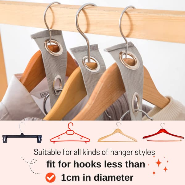 Klädhängare Connector Hooks Hanger 2-pack, Webbing Metal Ring Hanger Hook Connector, Extender Clips Cascading Connection