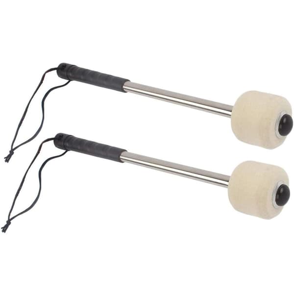 2 stk. Basstromme Mallet Trommestik med Uldfilt Hoved Percussion Tilbehør