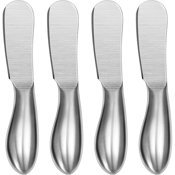 Osteknive - Cocktailknive i Rustfrit Stål til at Smøre Pålæg, Ost, Smør, Charcuteriebræt (sæt af 4)