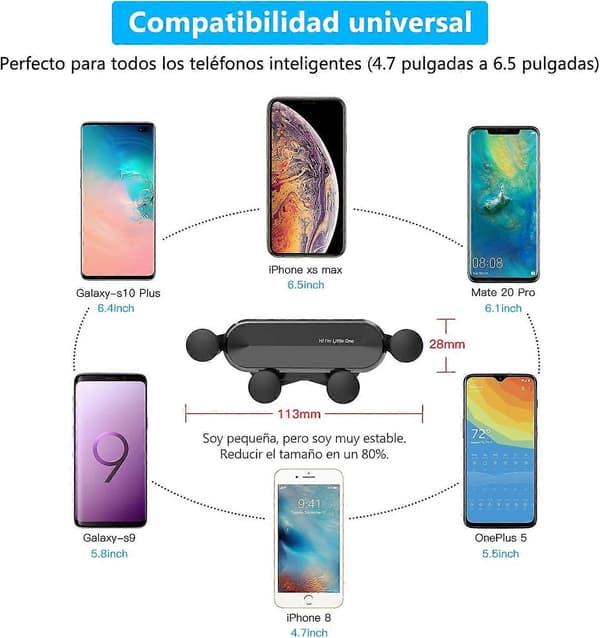 1 stk. universal biltelefonholder, 360° roterbar