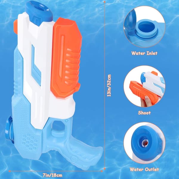 Vattenpistoler för barn, 2 st 650 ml Super Water Gun, 11 m lång räckvidd