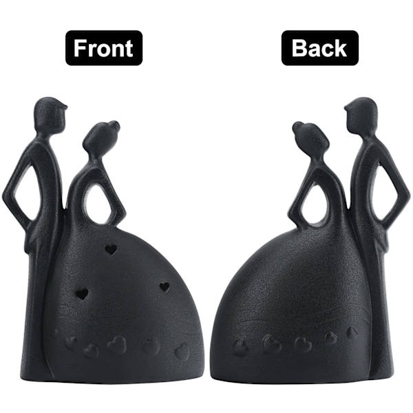 Romantisk par figurer gylden evigt hjerte figur (B) black