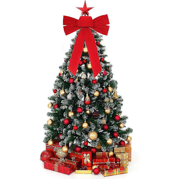 Julepynt, rød flannells julesløjfe A 24cm*33cm