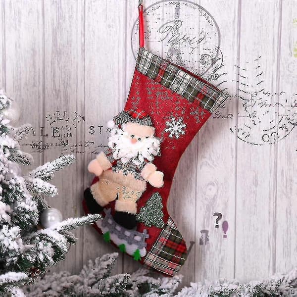 4 stk. Julegavepose med bunn, julepose, julepynt, juledekorasjoner (gammel