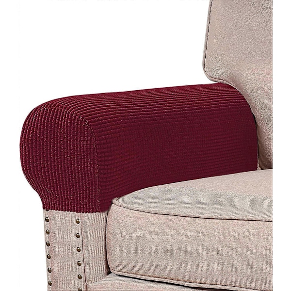 Strækbare Armlænsbetræk til Stole og Sofaer Sofa Armlænsbetræk til Sofa Spandex Jacquard Armlænsbetræk Anti-Skridsikker Møbler red