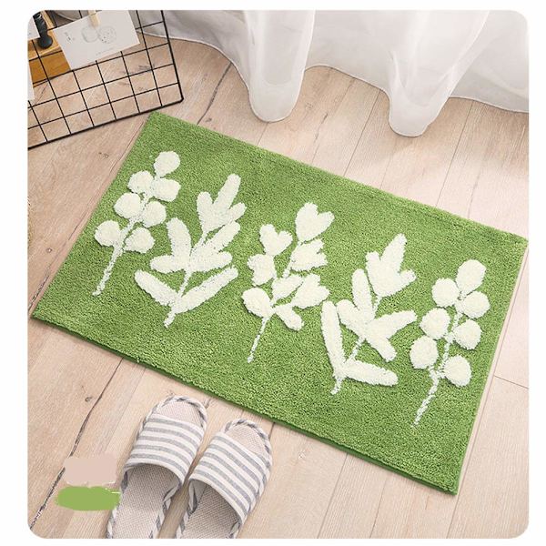Sklisikre baderomsmatter, badematte (45*65cm, grønt blad)
