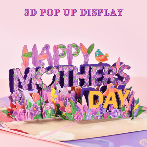 3D Mors Dag Kort, Pop Up Kort Mors Dag Kort til Mor, Fødselsdagskort til Kvinder, Mor Fødselsdagskort, Håndlavede Blomsterhilsner
